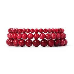 Natural Stone Bracelets Men 6 8 10mm Beads Stretch Bangle For Women Rhodonite Quartzs Stripe Agates Meditation Yoga Jewerly Gift