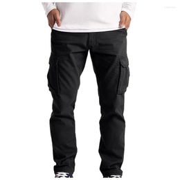 Men's Pants Men's 2022 Summer Multi-Pocket Straight Casual Male Cargo Trousers Work Wear Overalls Full Pnts Plus Size