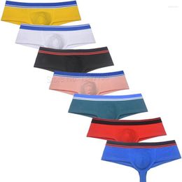 Underpants Men's Cotton Cheeky 1/2 Rear Coverage Trunks Brazilain Bikini Pants Hipster Sports Boxer Briefs Bokserki