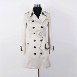 Women's Trench Coats Women's European Spring Ladies Coat Women Long Sleeves Womens Fashion Feminino Overcoat Woman Medium Length