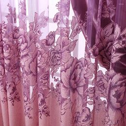 Curtain 1Pc Flower Jacquard Tulle Window Drape Bedroom Balcony Living Room Decor Beautiful Home Decoration 2022