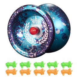 Yoyo Professional Crown Magic Yo Yo Gradient Anti Fall Wear Resistant Fancy Alloy Ball Children s Classic Toy Gift 220924