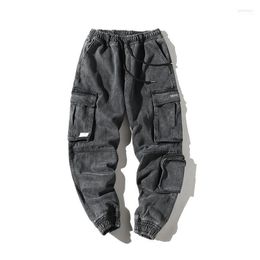 Men's Pants ZhuZunZhe 2022 Solid Colour Washed Middle-Aged And Elderly Men's Denim Casual Sports Trend Wild Big Pocket Trousers