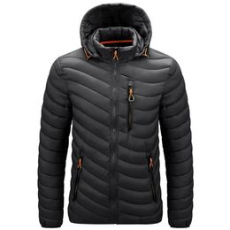 Mens Down Parkas Ultralight Brand Clothes Casual Hooded Coats Autumn Black Blue Winter Jackets Windbreakers Oversize 6XL 220923