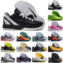 athletic trainers Australia - Mamba Zoom 6 Protro Grinch Basketball Shoes Men Bruce Lee What If Lakers Big Stage Chaos 5 Rings Metallic Gold Mens Trainers Sports Outdoor Sneakers