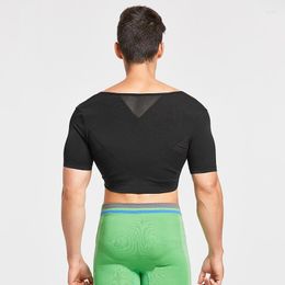 Men's Body Shapers Men's Maoxzon Zipper Back Raise Fitness Crop Tank Tops Elastic Tight Fitting Shaper Vests Slimming Underwear Corset
