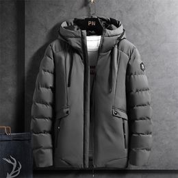 Mens Down Parkas Brand Winter Warm Jacket Men Thick Hooded Fashion Casual Slim Jackets Coats Male Plus Size Overcoats 4XL 220923