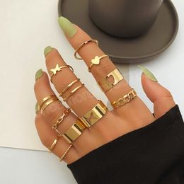 Bohemian Fashion Butterfly Ring for Women Girls 2022 Trend Heart Geometric Rings Set Woman Boho Jewellery Party