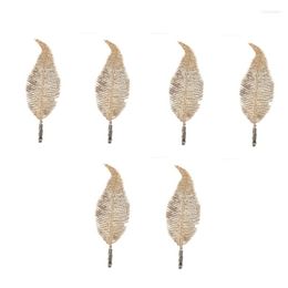 Christmas Decorations 6pcs Glitter Feather Clip Tree Leaf Clamps Leaves Ornament Holiday Dressing Flower Arrangements Wreaths Decoratio