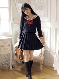 Clothing Sets JK Uniform Skirt Orthodox Bad Girl Pleated Japanese Sailor Suit College High School