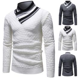 Mens Sweaters Mens Casual Solid Turtleneck Sweater Autumn Winter Fashion Knitted Male Pullover Jumper Jersey Hombre 220923