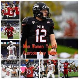 Sj Custom Northern Illinois Huskies NIU College Football Jersey 88 Daniel Crawford 89 Mitchell Brinkman 93 Erik Abrell 94 James Ester Stitched