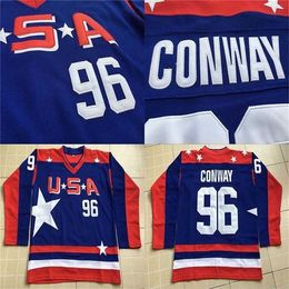 Gla MitNess 96 Charlie Conway Jersey 2017 Team USA Mighty Ducks Movie Ice Hockey Jersey All Stitched And Embroidery