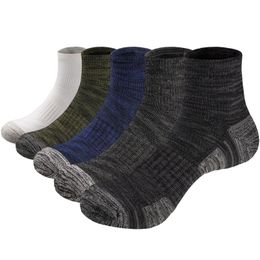 Men's Socks YUEDGE Brand Men's Black Moisture Wick Cushioned Cotton Casual Cycling Running Golf Ankle Socks For Male Size 3644 EU 220923