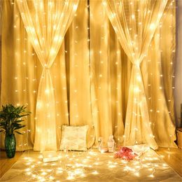 Strings 3x3M 300 LED Curtain Icicle Fairy String Light Outdoor Christmas Wedding Party Window Festoon Garland