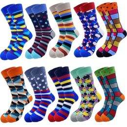 Men's Socks Men Fashion Print Harajuku Cotton Sports Running Crew Socks Cool Funny Hiphop Casual Pastel Pack Long Tube Set 220923