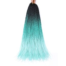 24 inch Senegalese Twist Hair Crochet Pre looped Synthetic Ombre Braiding Hair Extensions Small Braids 100g/pack LS23B