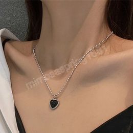 Trendy Beads Chain Heart Pendant Necklace Heart Women Temperament Jewellery Choker Multi-layer Wedding Gifts