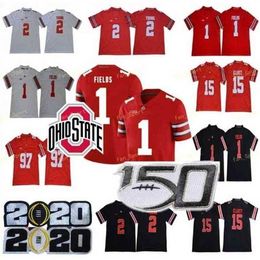 Sj NCAA Ohio State Buckeyes Jersey 1 Justin Fields 2 Chase Young 7 Dwayne Haskins Jr 97 Nick Bosa 15 Elliott OSU College Football Jersey