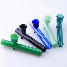 Cool Colorful Pyrex Thick Glass Pipes Dry Herb Tobacco Filter Cigarette Holder Tube Portable Spoon Bowl Tips Smoking