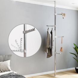 Hooks Clothes Rack Vertical Pole Landing Bedroom Simple Household Hanger Rod Coat Hanging Bag