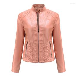 Women's Leather Women's & Faux 2022 Autumn Winter Casual Embroidery Trend Thin Coat Motorcycle Jacket