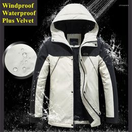 Men's Jackets Autumn Men's Clothes Outdoor Warmth Plus Velvet Jacket Fashion Hooded Mountaineering Suit Windproof And Waterproof Coats