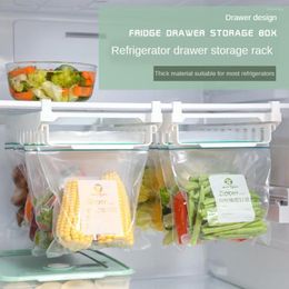 Hooks Hanging Refrigerator Storage Rack Clip Sliding Rail Tray For Food Bag Zip-bag Fresh Holder Fridge Organiser