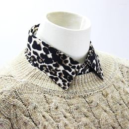 Bow Ties Sitonjwly Fake Collar For Mens Women Leopard Printed Detachable Collars Nep Kraagje Cravats Necktie Shirt False