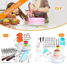 Bakeware Tools Cake Decorating Kit Turntable Rotating Baking Flower Icing Piping Nozzles Dessert Pastry Bake 2