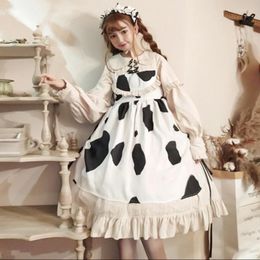 Casual Dresses Royal Fairy Tale Japanese Soft Sister Princess LOLITA Dress Female Milk Cow Pattern Printed Original Cute Wq1597 Factory