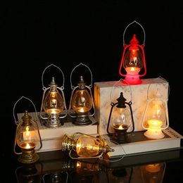 Christmas Flame Kerosene Oil Lamp Vintage Emulation Oils Light Christmas LED Handheld Night Lights Xmas Party Decoration Lamps TH0445