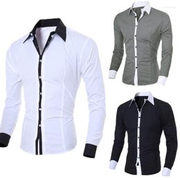 Men's Casual Shirts Men's Shirt Fashion Personality Leisure Slim Long Sleeve Top Business Work Daily Life Mens Button Up