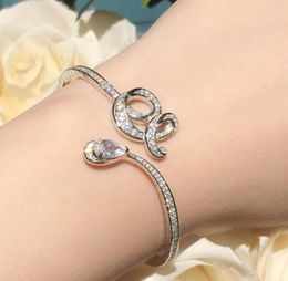 Bracelets Anniversary Gifts Jóias para mulheres Big Diamond Water Drop Bracelet fofo Sweet Wind Bangle Fine Fine