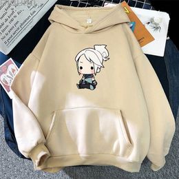 Moletons masculinos Moletons Valorant Anime Hoodie Jett Streetwear Womens Oversized Moletom Bonito Dos Desenhos Animados Imprimir Top Tracksuit Homens Unissex Estudantes Pulôveres 220924