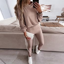 Women's Two Piece Pants Women Print Hoodie Two Piece Sets Long Sleeve Pullover Sweatshirt And Elastic Trouser Suits Autumn Winter Casual Tracksuits 220922