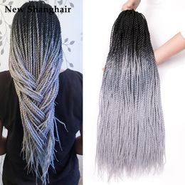 99j hair extensions UK - 24 Inch Senegalese Crochet Braids Hair Ombre Color Polychrome For Black Women 30 Strands Pack Synthetic Hair Extensions BS23b