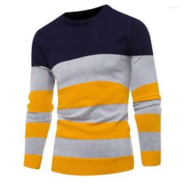 Men's Hoodies Men 2022 Autumn Casual Striped Thick Fleece Cotton Sweater Pullovers Outfit Fashion Vintage O-Neck Coat