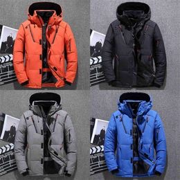 Mens Down Parkas 5colors Winter Jacket Fashion Coat Hooded Snow Outerwear WhiteDuck Thicken Keep Warm Waterproof M5XL J19 220923