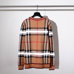 Sweaters Designer Men's Sweaters Knitwear black and white yellow coffee knit wool warm classic plaid stripe brand fashion casual long sleev