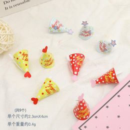 Party Supplies 9pcs/10pcs Happy Birthday Cake Topper Decoration DIY Hat Insert Wedding Dessert Decor Baby Shower