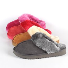 athletic trainers Canada - designer wool Slippers winter Booties slides snow Moccasins Scuffs Plush Rubber Indoor classic non slip mens women sports sneakers trainers size US4-14
