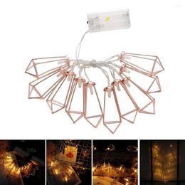 Strings 10LED Rose Gold Diamond LED Battery Holiday Decorative Lamp Warm White Light