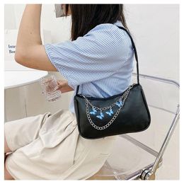 Evening Bags Luxury Designer Women Handbag 2022 Trend Armpit Bag Candy Colour Butterfly Chain Female Shoulder Ladies Shopper