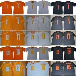 Sj NCAA Tennessee Volunteers 16 Peyton Manning Jersey Men Jason Witten 1 Jalen Hurd 11 Sj shua Dobbs College SEC Men Stitched Orange Gray White