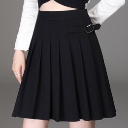 Skirts Women Fashion Elegant High Waist Black Mini Pleated Skirt 2022 Fall Office Lady Slim Casual Short Suit