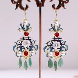 Dangle Earrings 1 Pair Classical Chinese Style Ear Hook Handmade Eardrop For Hanfu Decor Jewellery Cosplay Prop Women Jewerly Gift