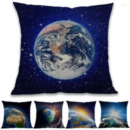 Pillow Universe Earth Airscape Europe Africa And Asia Landforms Pattern Linen Case Home Sofa Decoration Cover 45x45cm