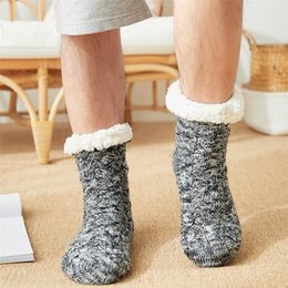 Men's Socks Men's Plus Thicken Cotton Sock Winter Warm Bedroom Shoes Comfortable Sleep Socks Home Nonslip Stocking Holiday Boy Gifts 220923