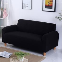 Chair Covers Anti-dirty Solid Colour Universal Sofa Couch Black Slipcover For Living Room Stretch Bed Elastic Seater